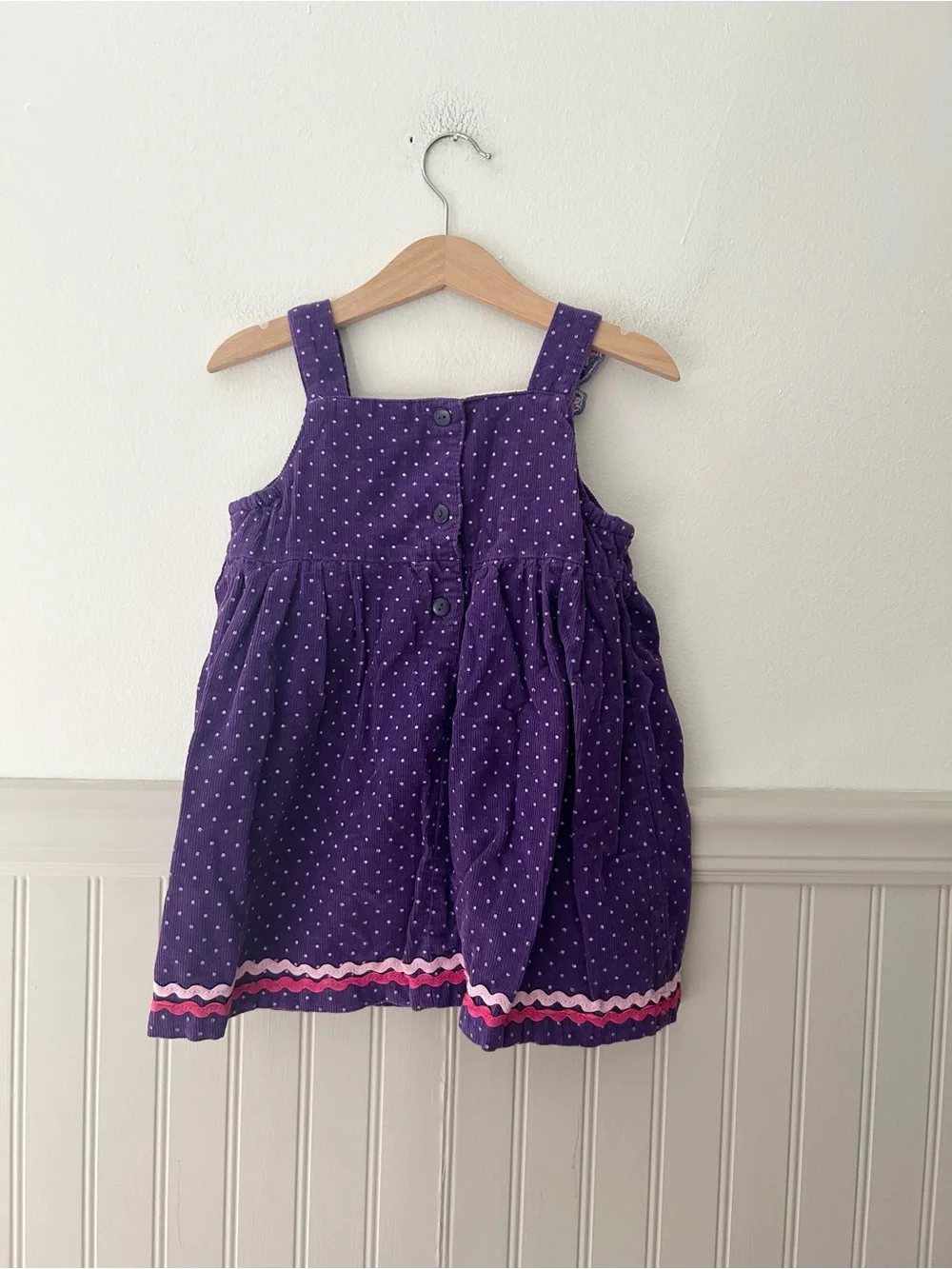 Vintage Samara 4T Cotton Purple Polka Dot Butterfly Dress for Kids